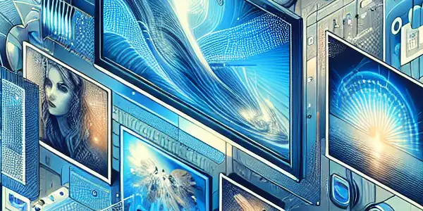 A sleek digital interface for a safe adult website featuring vibrant film thumbnails and privacy symbols.